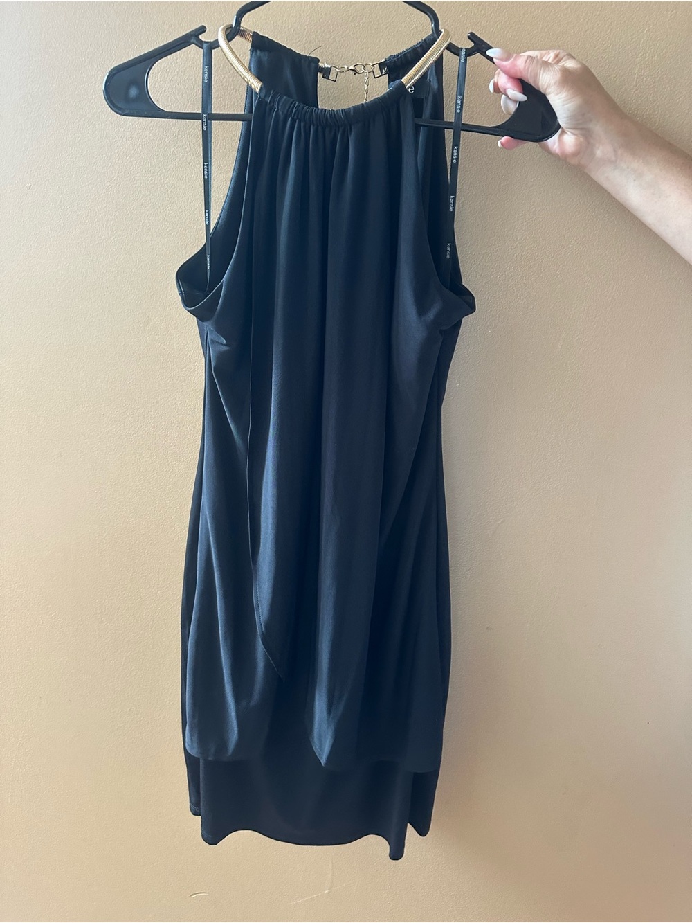 Women's Black Halter Neck Dress